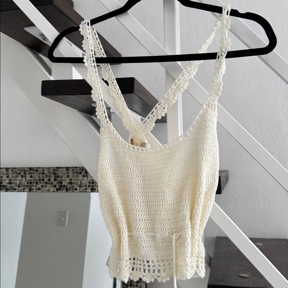 Altar'd State Cream Crochet Top